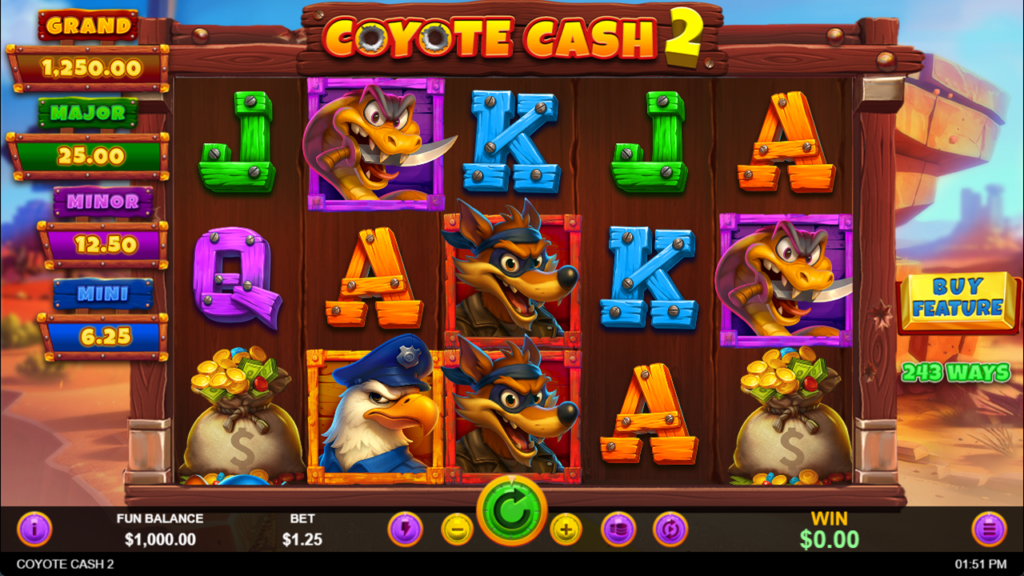 Coyote Cash 2 Game Screenshot featured image