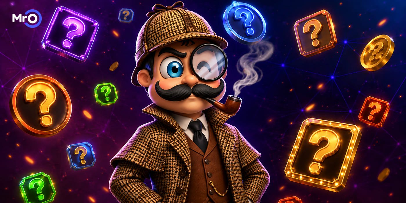 Detective character surrounded by mystery symbols representing the growing appeal of story-driven slots.